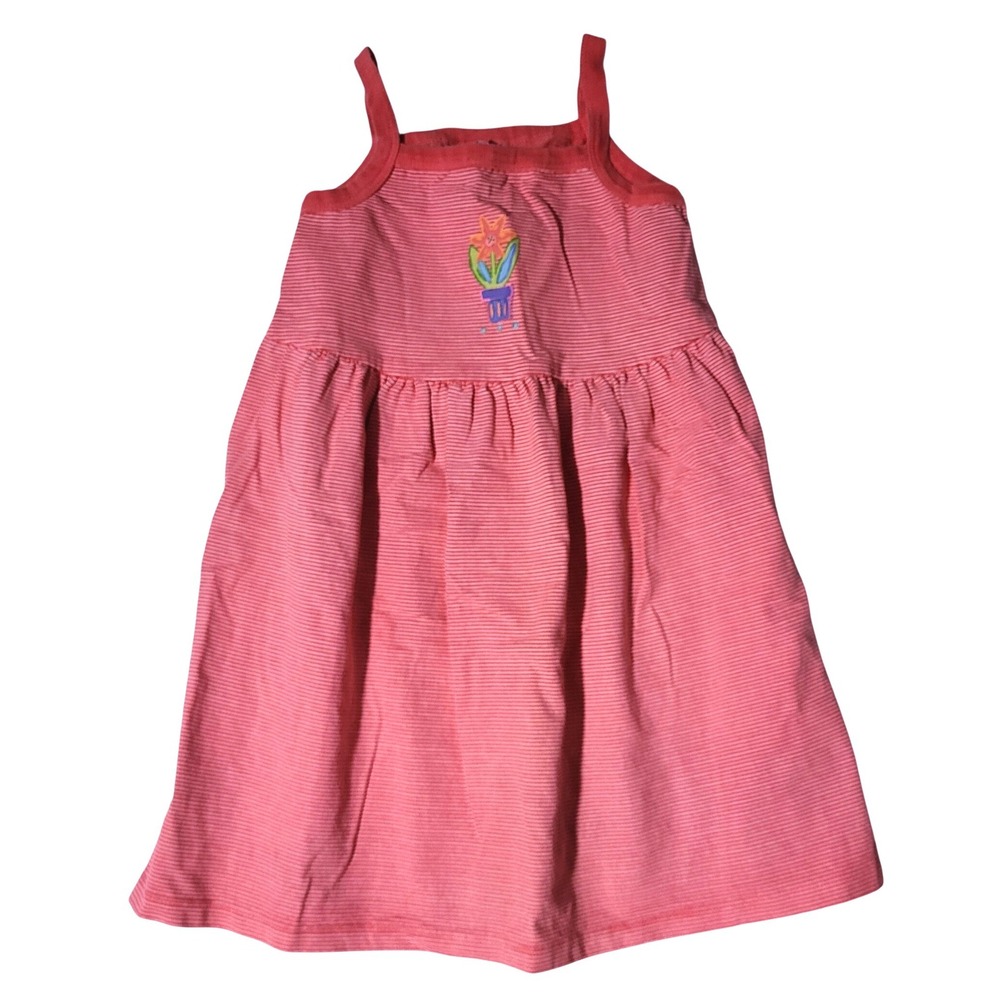 Vintage 90s Fresh Produce Girls XL 10/12 Floral Sundress Striped Flower Dress